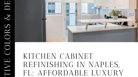 Refinished kitchen cabinets in Naples, FL with modern white finish and updated hardware
