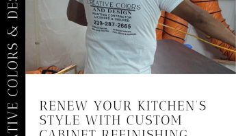 Custom kitchen cabinet refinishing by Creative Colors and Design in Naples, Florida