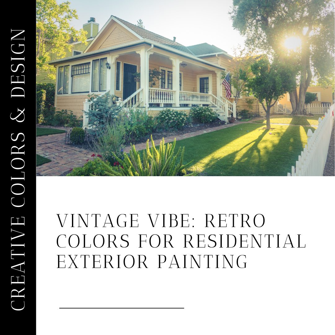 Retro-inspired residential exterior painting with vibrant vintage colors in Naples, Florida